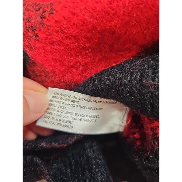Art Class Sweater Girls 7/8 Fuzzy Buffalo Check Plaid - Picture 5 of 7